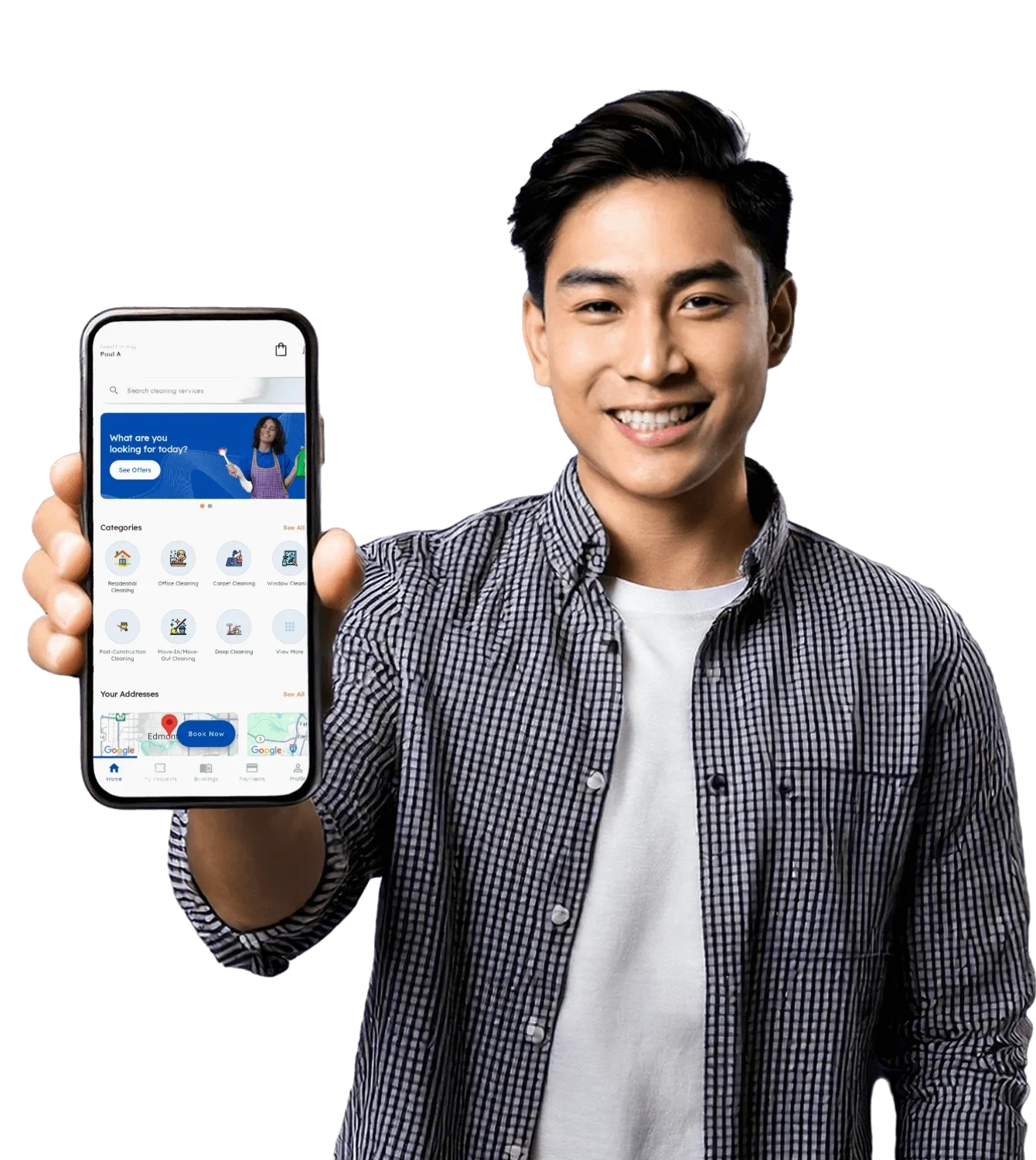 Men’s hand holding mobile phone vi logo mockup renderings (1745613603)